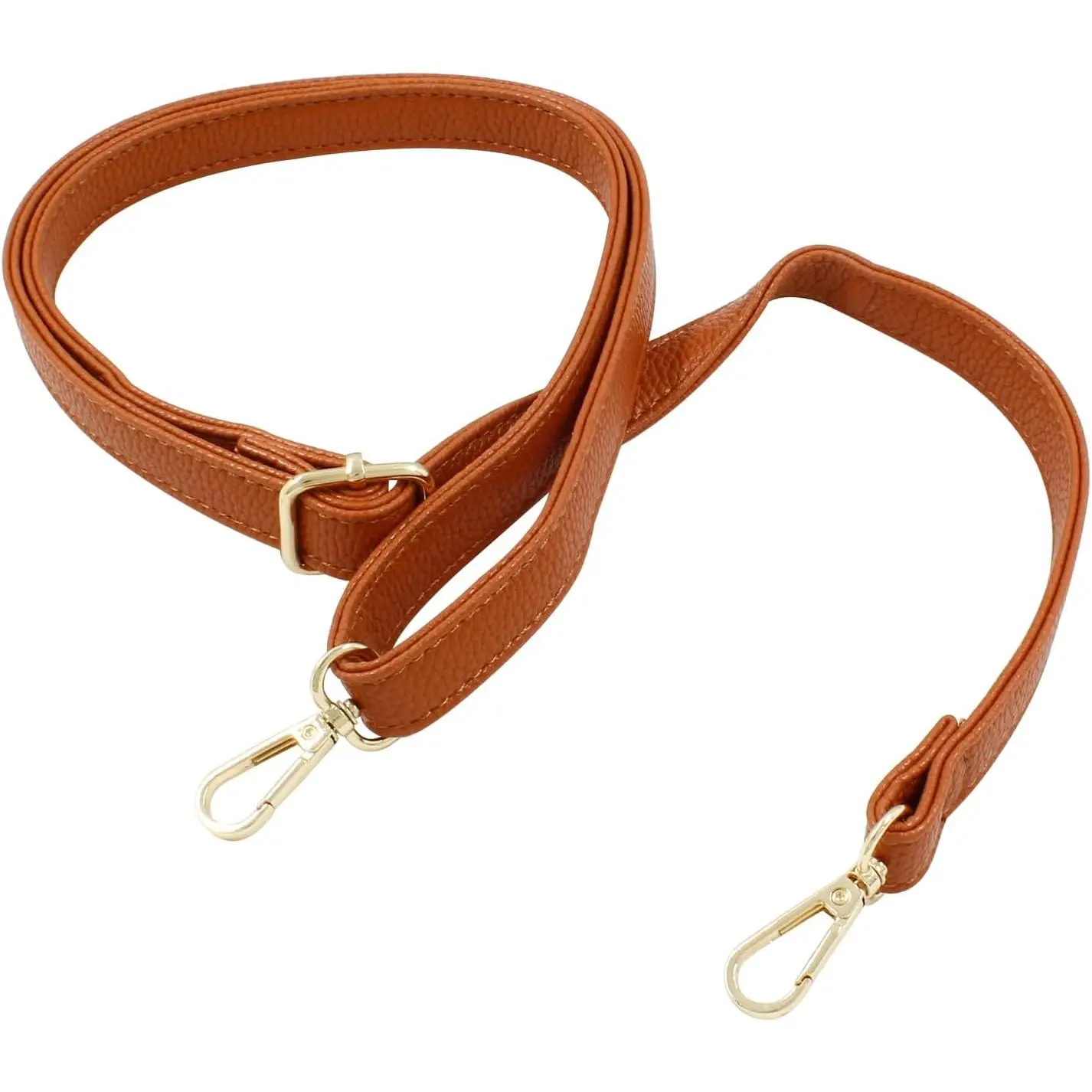 Brown Leather Crossbody Bag Strap  | Adjustable 27-51 Inch, with  Buckle, for Bag