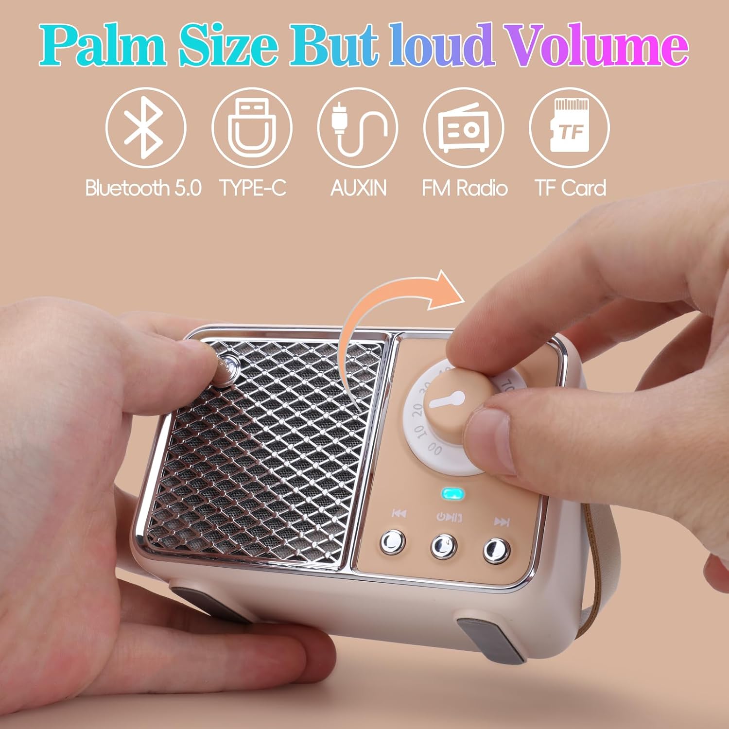 Retro  Speaker,  Decor, Portable Small  Radio  Speaker, Cute Aesthetic Style for Office Kitchen Desk Bedroom Outdoor Support TF Card/AUX (Lime)