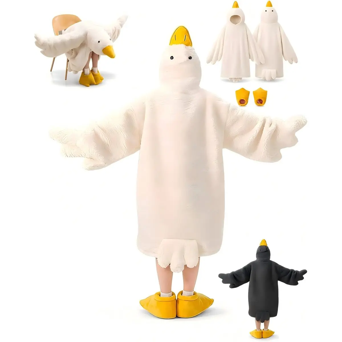 Goose Blanket Hoodie Onesie, Wearable oversized Duck Blanket Hoodie, Gift for Adults & Teens