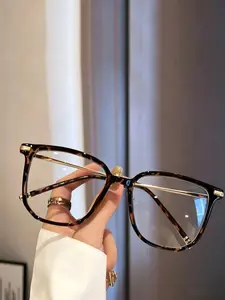 Unisex Fashion Classic Blue Light Blocking Glasses, Leopard Pattern Eyeglasses, Suitable for Office Work, Phone Viewing, Clothing Pairing, Stylish Eyewear, Polycarbonate Frames, Computer Glasses