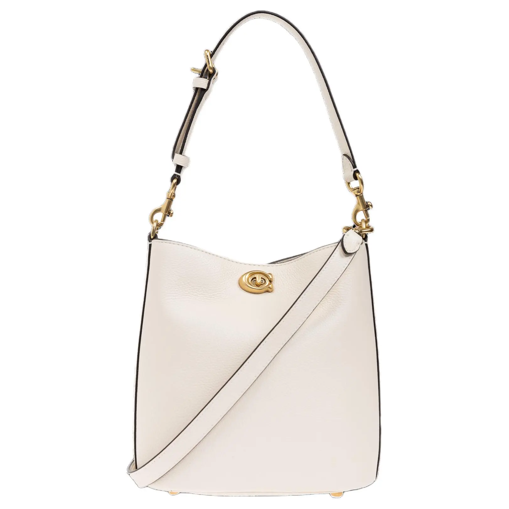 COACH Willow 19 Logo-Embossed Leather Bucket Bag for Women – Cream