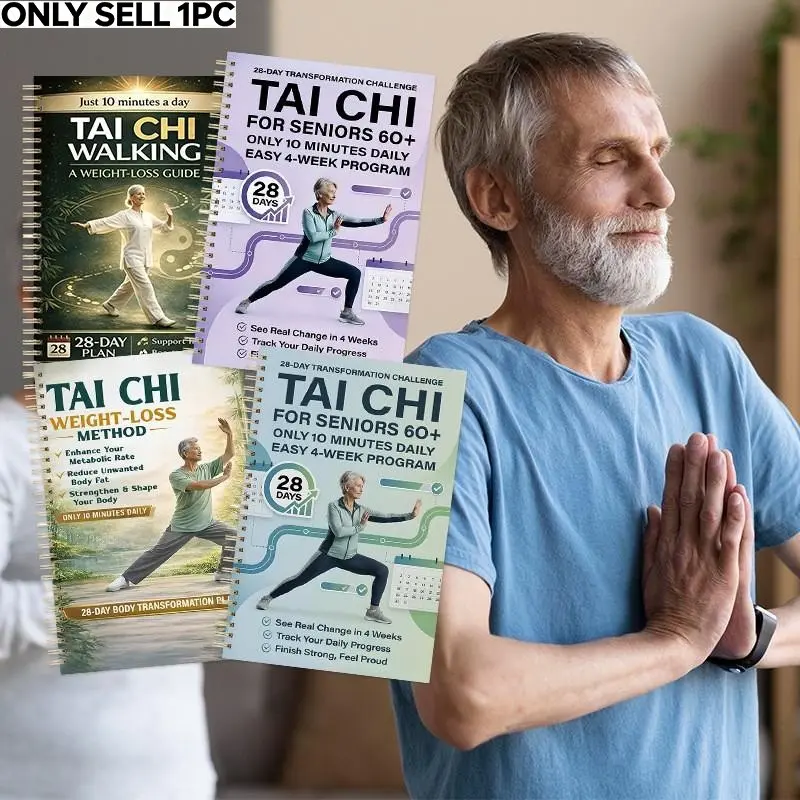 Tai Chi for Seniors Journal, 28-Day Walking Plan Notebook, Daily Planner, Weight Loss Guide, Health & Fitness Tracker, Senior Wellness Tool, Progress
