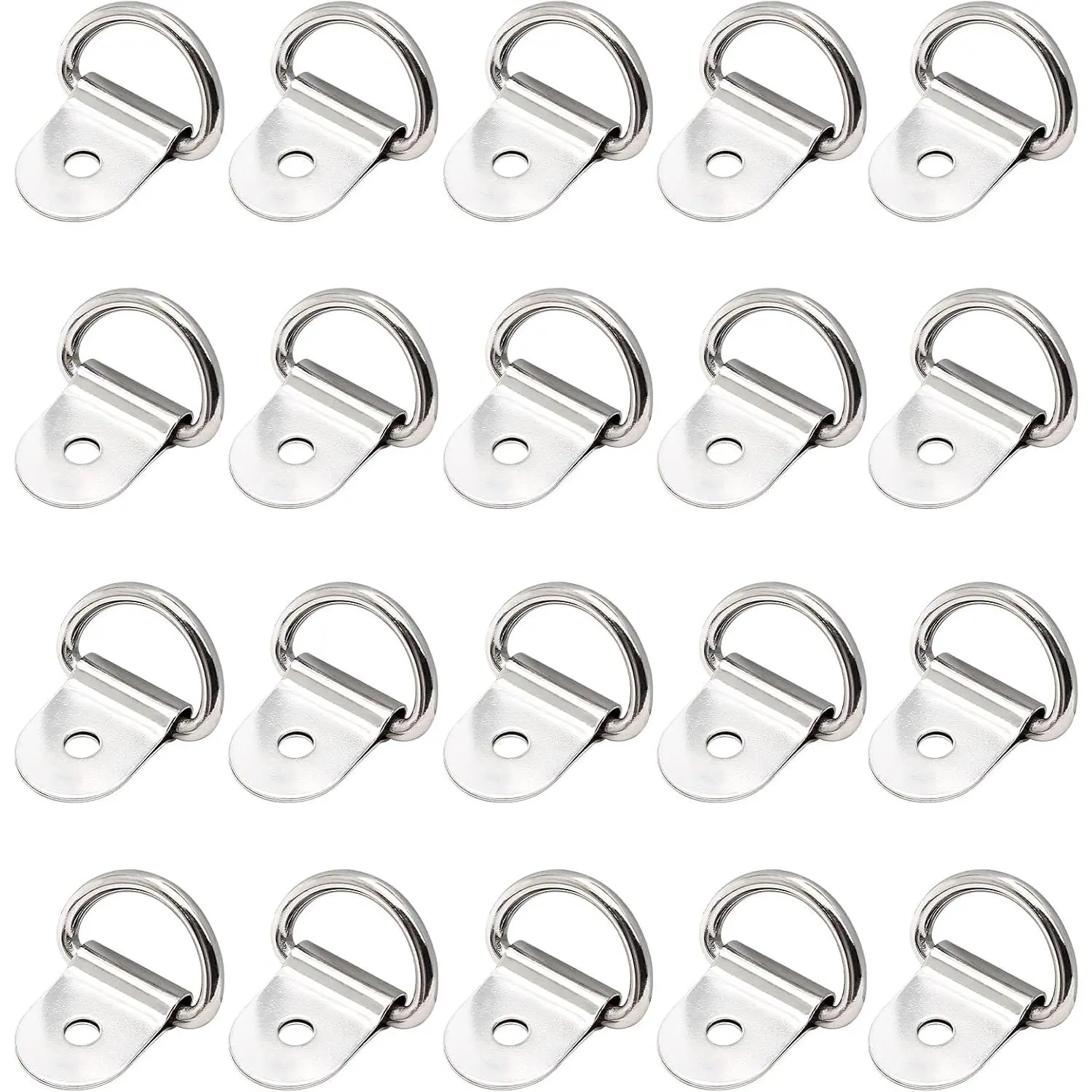 High Strength Stainless Steel D-Shape Cargo Tie Down Anchors (20 Count) - 25mm Inches/mm Anchor Type Lashing Rings for RV
