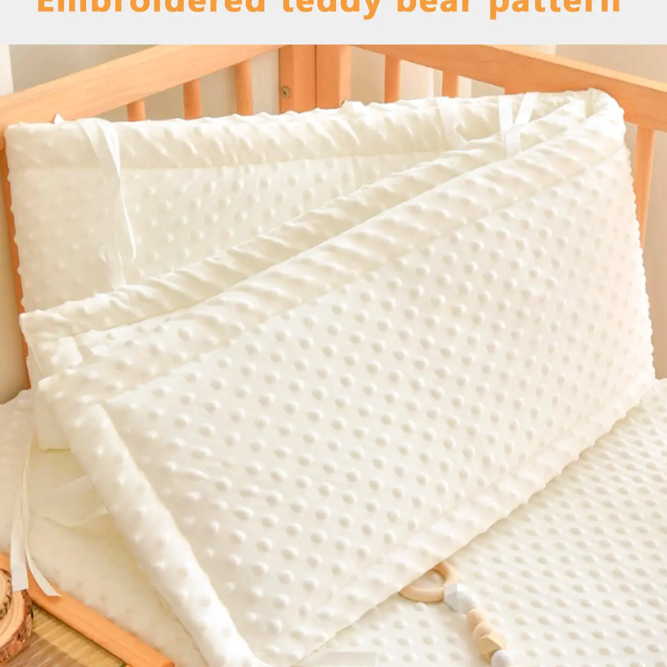 Cute Bear Bed Skirt, Soft Polyester Fiber Wadding, 360cm Protective Mattress Pad, Bedroom Decorative Accessory, Durable & Comfortable