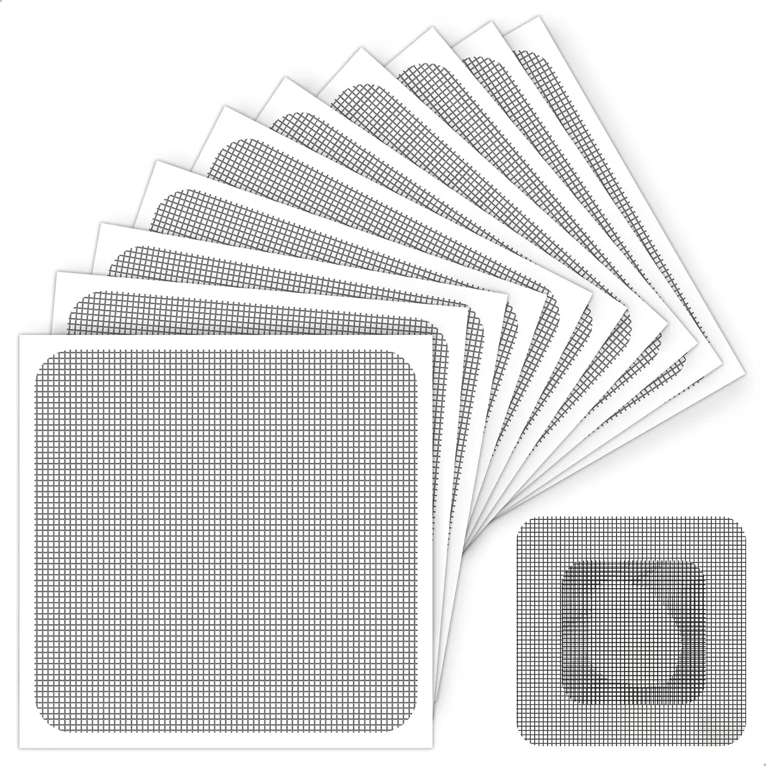 Window Screen Repair Patch, 10 Patches, 4"x 4"(10cm x 10cm), Black, 3-Layer  Adhesive Window Screen Mesh Tape, Repair Kit for Window and Door Screen Tears Holes