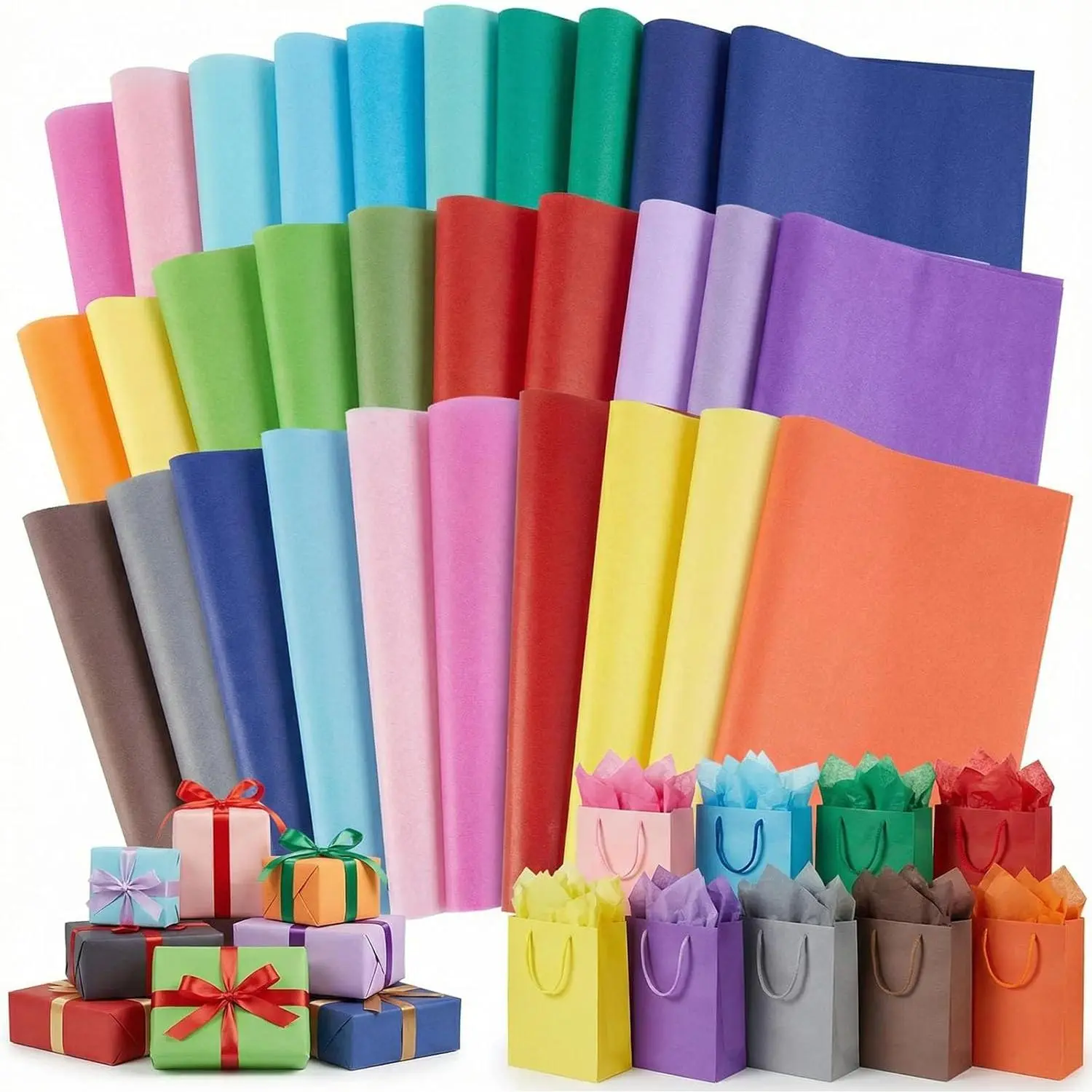 120 Sheets Tissue Paper, 20x14 Inch  Wrapping Paper Bulk for DIY Crafts  Box Wrapping 20 Colors