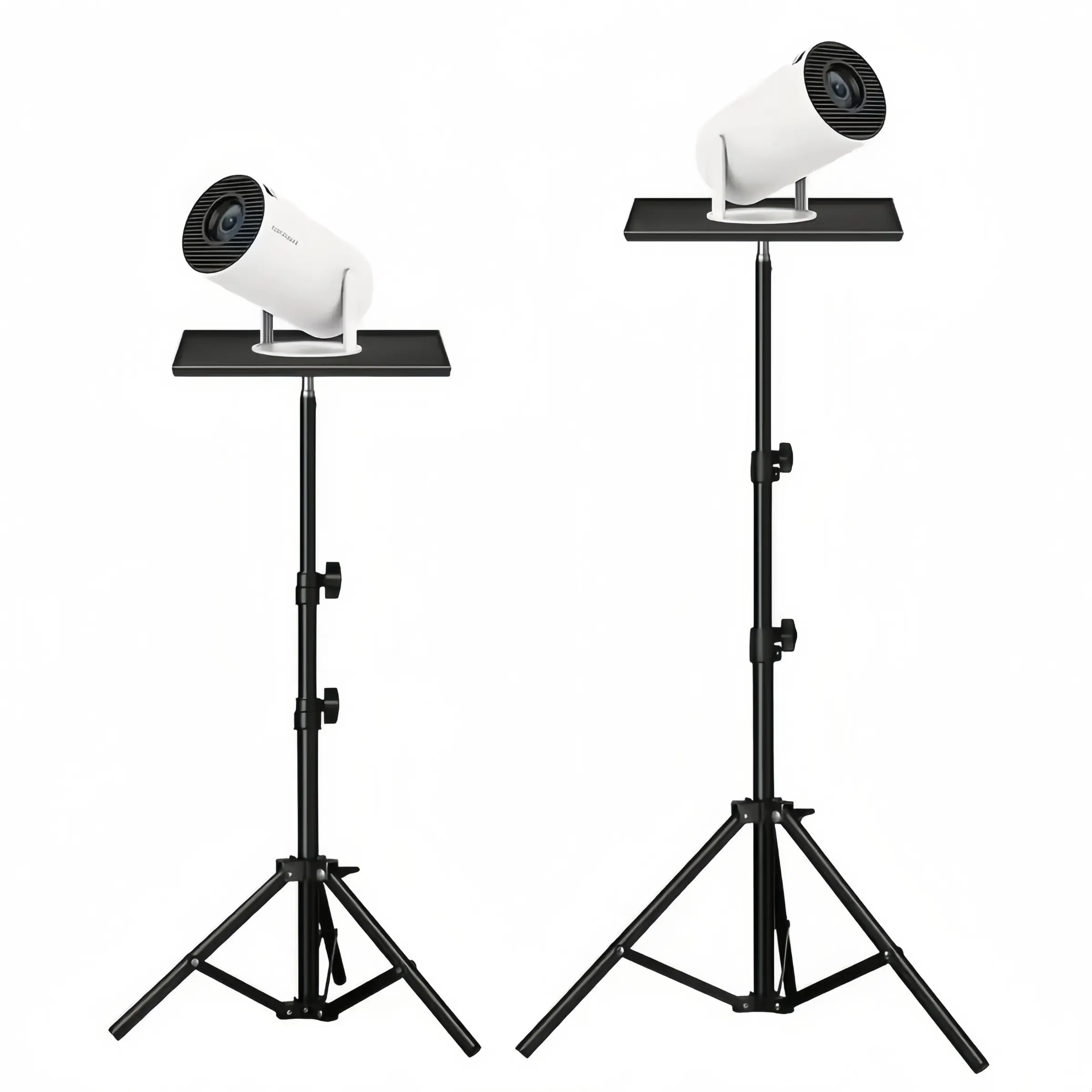 Projection Stand, Floor Tripod with 25x18cm Tray, Adjustable Height, Foldable for Easy Storage, Ideal for Small Projectors, Height Adjustable Mount