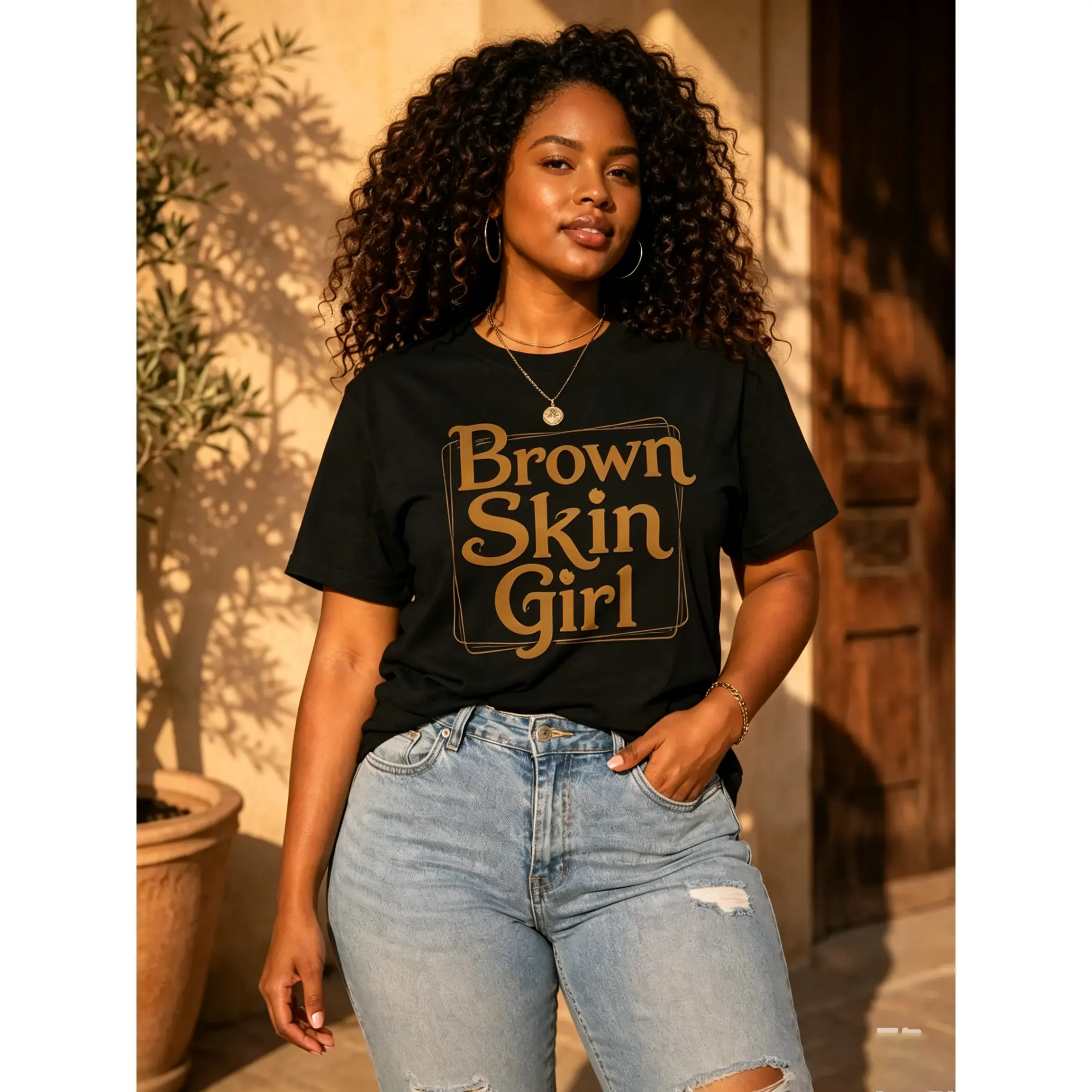 Brown Skin Girl Graphic T-Shirt for Women |   Melanin Statement Tee |   Black Girl Graphic Shirt |   Self Love Casual Summer Top |   Streetwear Everyday Outfit |   Trendy Graphic Tee |   Gift for Her