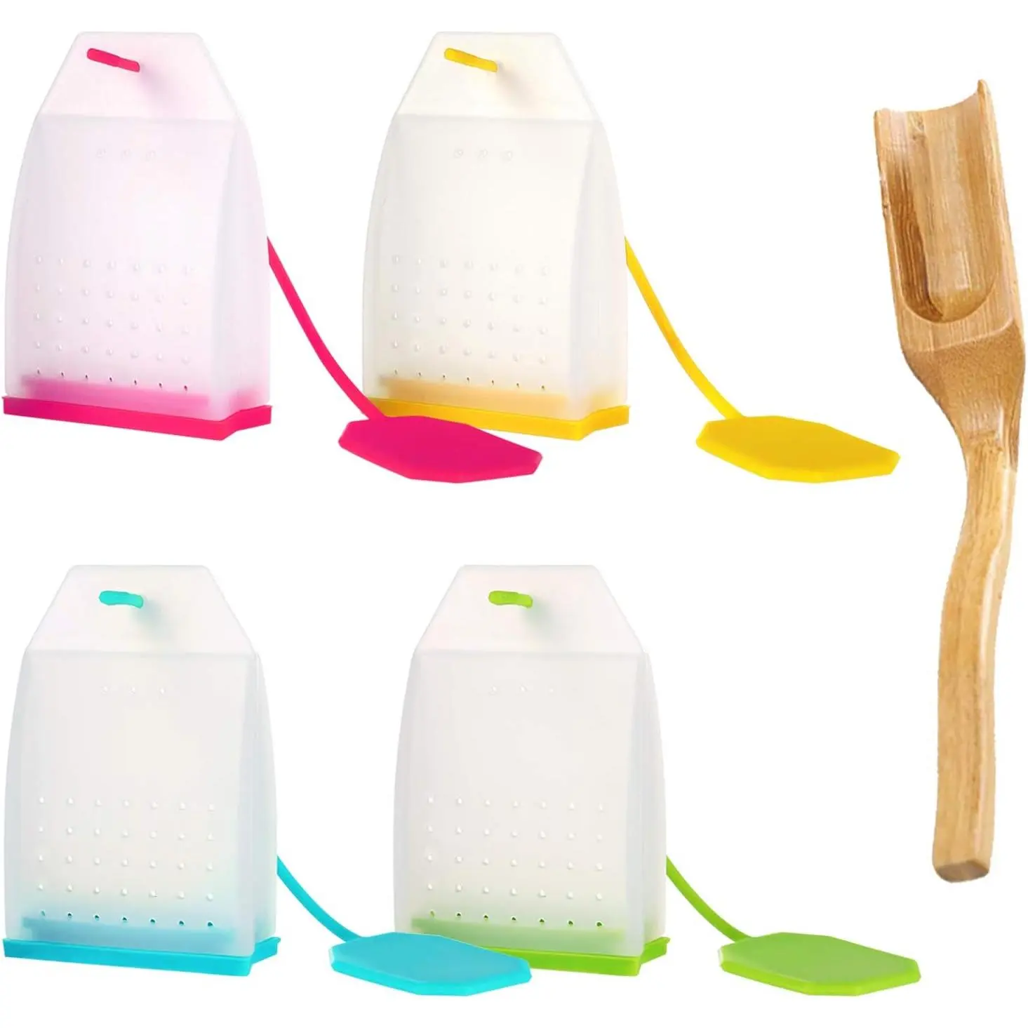 Infuser, 4 Pack Loose Leaf  Filter Bags Strainer with Spoon