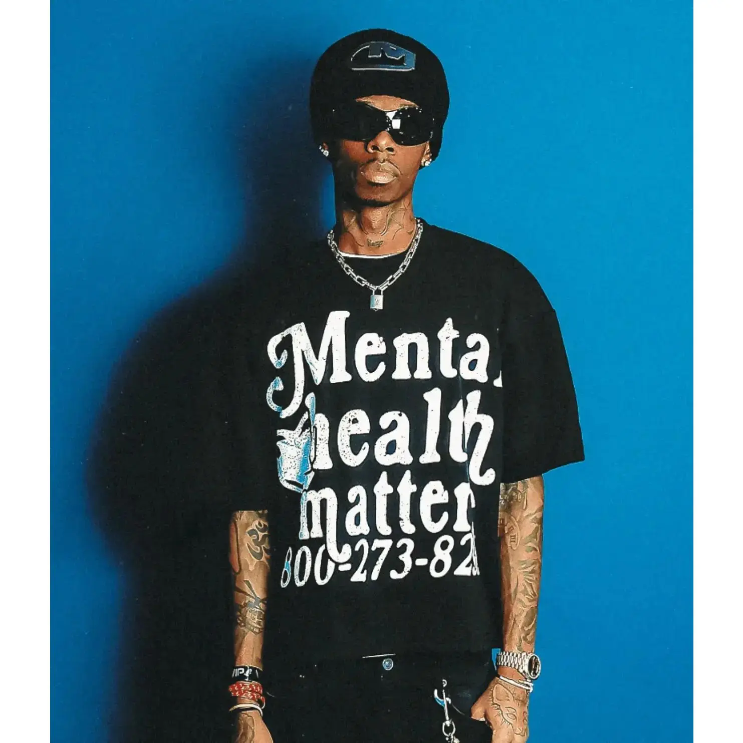 Unisex Soft Mental Health Awareness Graphic Print Sports Top - Long-Lasting Sohochic Positive Message Tee, Tops