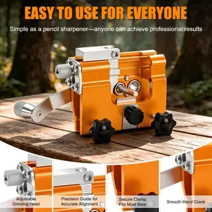 Portable Hand Crank Chain Sharpener, Chainsaw Sharpener Tool, Easy-To-Use Design, Ideal for Home Use, Durable Construction