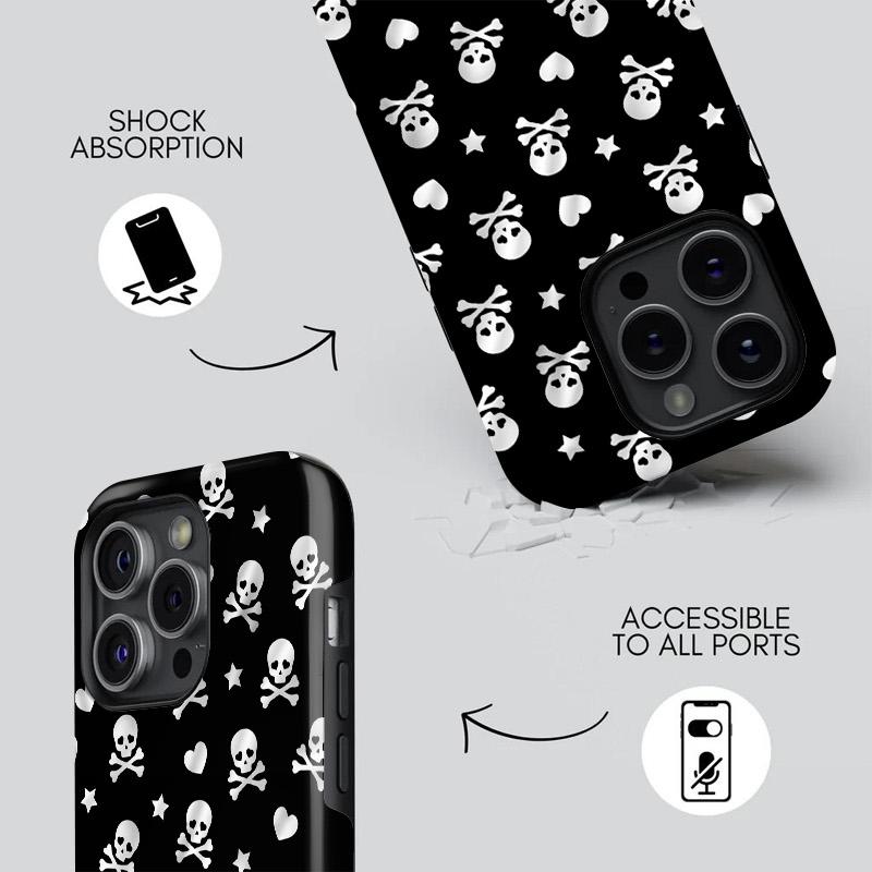 Skull   iPhone Case, suitable for iPhone17 ProMax, 16Promax, Pro, plus, 15, 14, 13. Stylish design, shockproof protective case, smartphone case, phone cover, gift