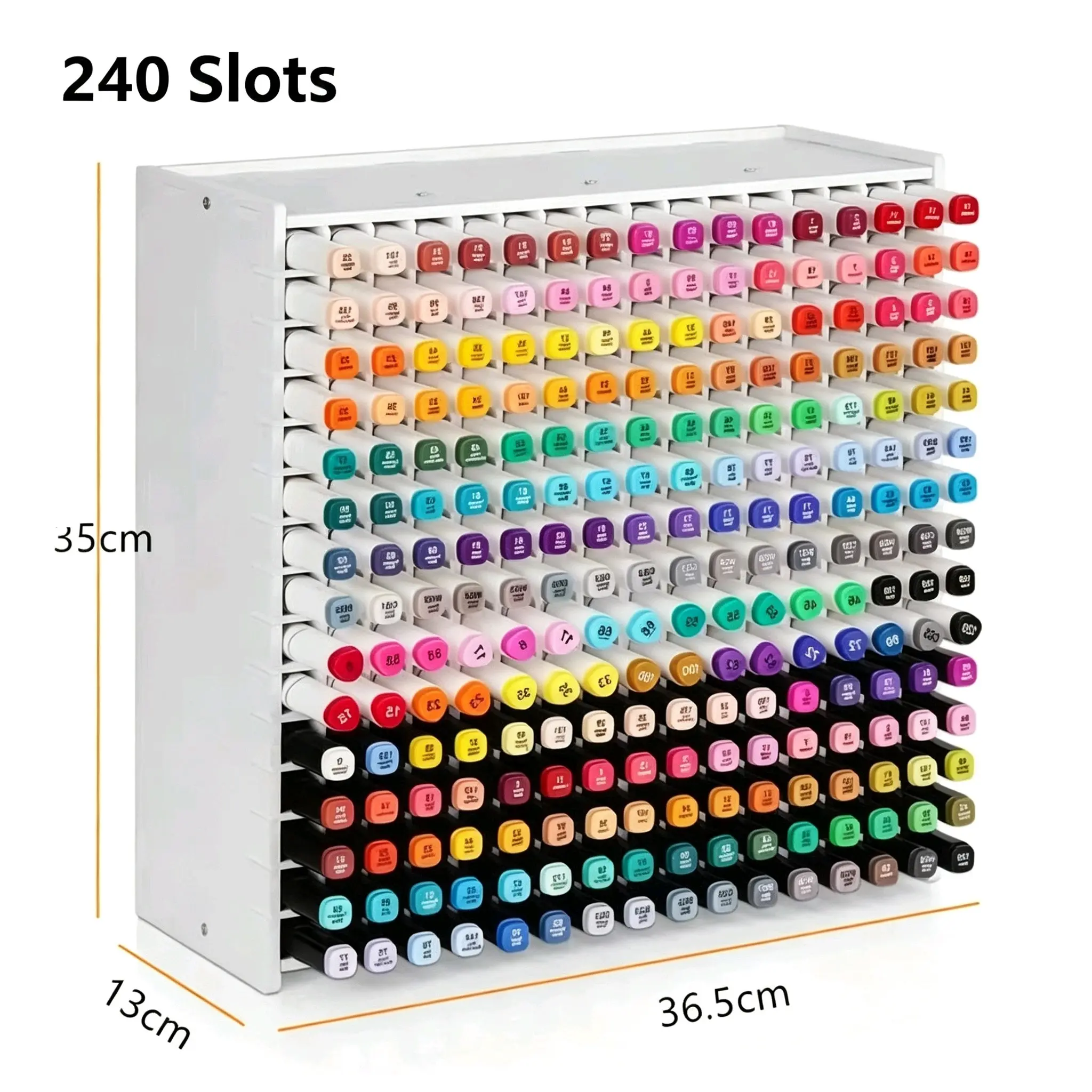 Marker Pen Organizer Rack, Art Supplies Organizer, Modern 3D Design, Multiple Slots, Layered Storage, Space-Saving, Ideal for Art Studio, Home Office, Stationery Store