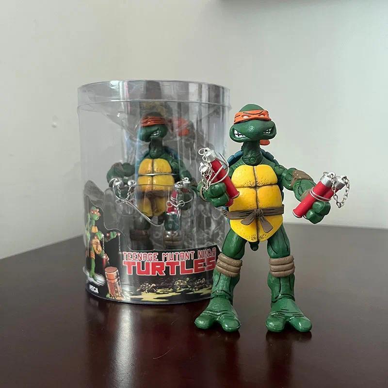 4pcs Teenage Mutant Ninja Turtle Action Figure NECA Raph Leonardo Donatello Mikey Figuras Comic TMNT Collection Model Toys Gift popular