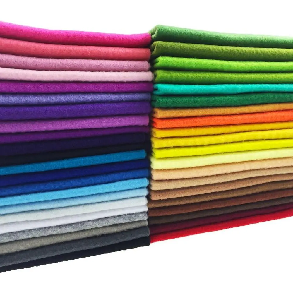 42pcs1.4mm Thick Soft Felt Fabric Sheet  Color Felt Pack DIY Craft Sewing Squares Nonwoven Patchwork (30cm * 30cm)