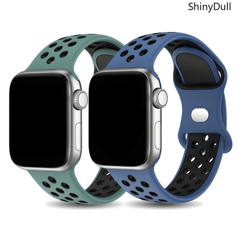 2-Pack Soft Silicone Sports Strap for Apple Watch – Durable, Breathable, Fits 38–49mm, Series 1–11, SE, Ultra / Ultra 2, Unisex