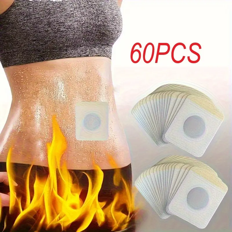 60pcs Invisible Abdominal Patches, Heat Patches, Body-Fitting Design, Sports, Commuting, Outdoor Walking, Fitness, Comfortable and Secure