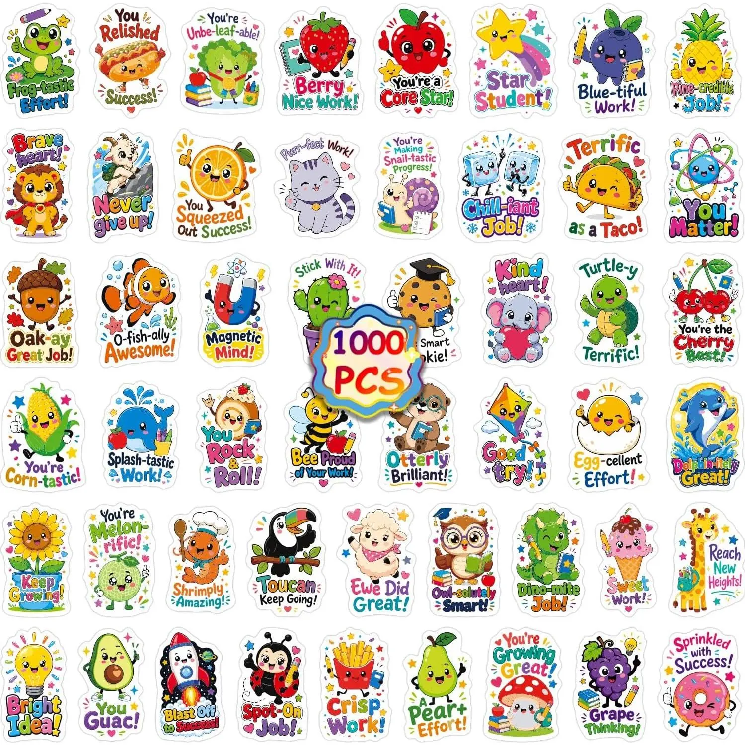1000 count Teacher Motivational Stickers for Students Classroom Homeschool |  Stickers for , Motivational Encouragement, Bulk Incentive Stickers, For Grading Homeschool