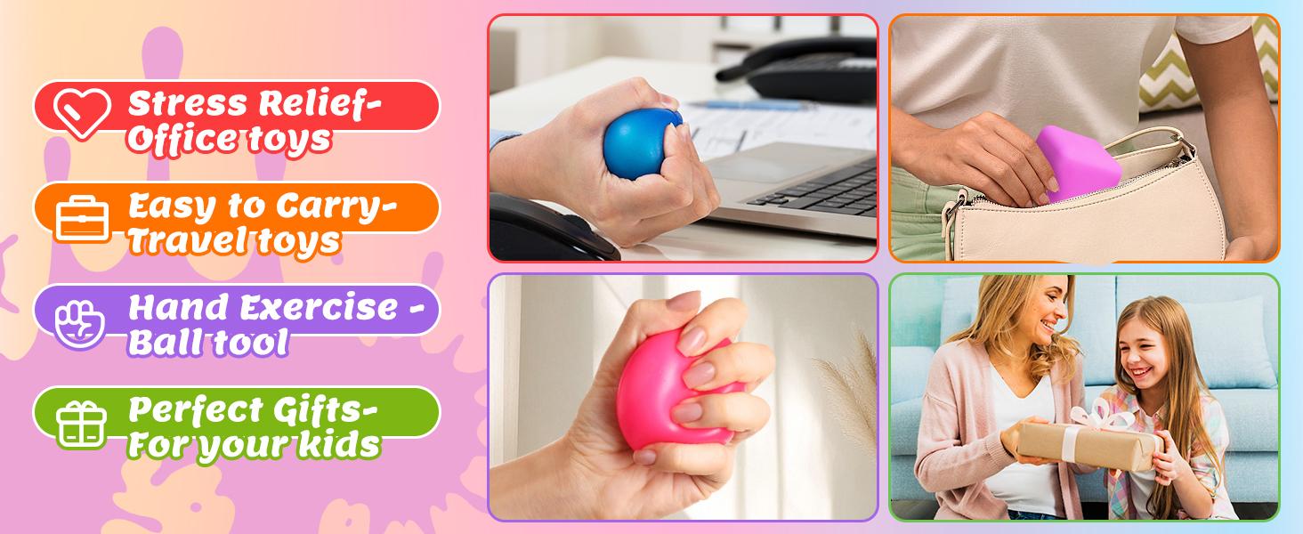 12 Pack Slow Rising Stress Cube, Dough Stress Balls Squishy Fidget Toys for Anxiety Relief, Soft Fidget Cube, Pull Stretch Squishy Toys for Classroom Prize, Party Favors for Kids Adults