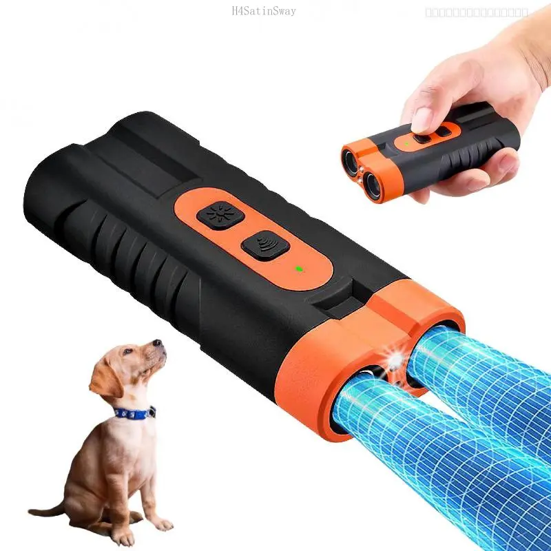 Dog Barking Deterrent Rechargeable, Anti-Barking Tool for Dogs, Ultrasonic Dual Emitter 50ft Security Correction Tool Control Dog Barking 25KHz, Trainer Barking Silencer Indoor and Outdoor with FlashlightFFSummitSupply7H4SatinSway