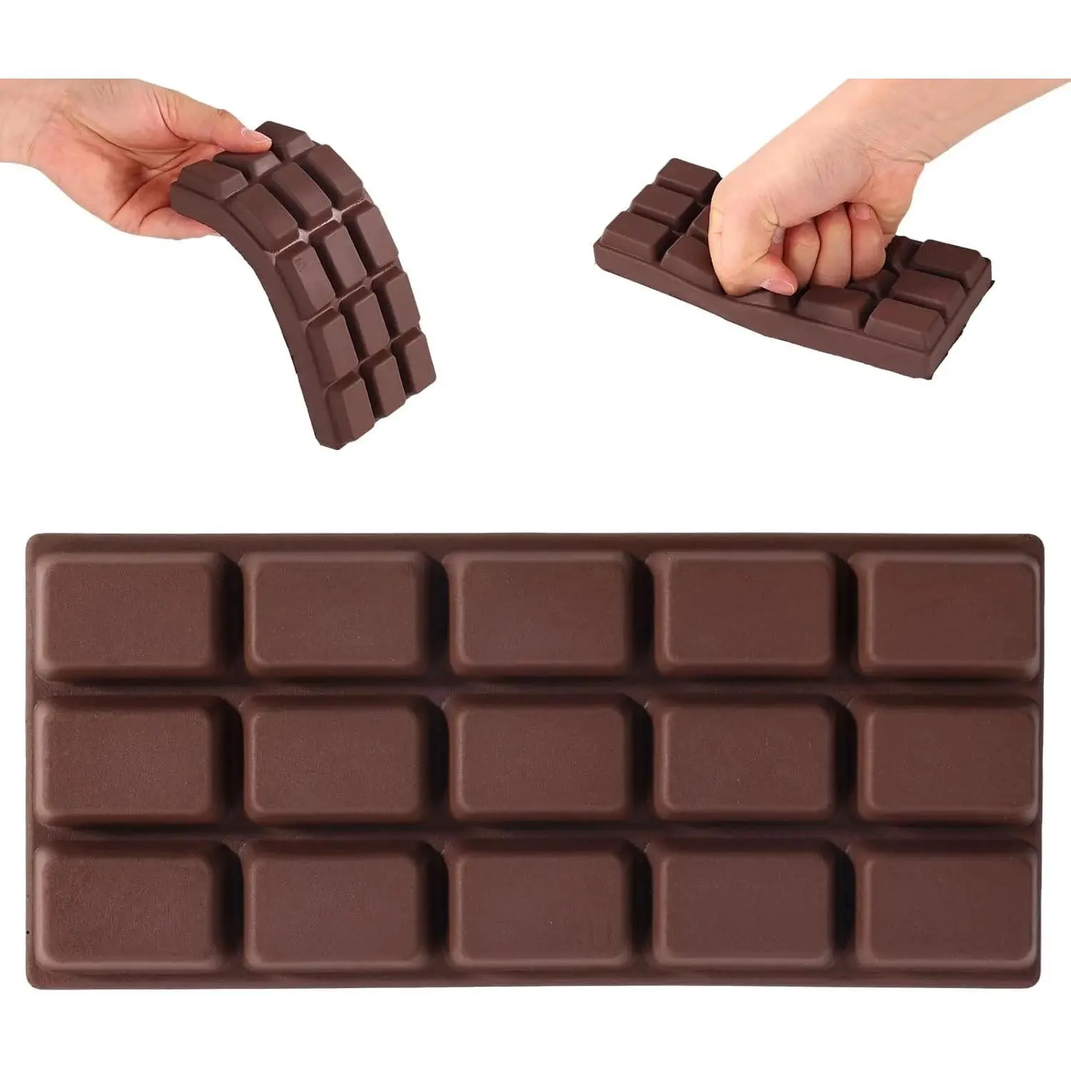 Giant Realistic Choc Look Slow-Rise Chocolate Bar Squishy - 1pcs Unisex Jumbo Stress Relief Fidget Toy, Soft Rebound Desk Focus Tool, Party Gift Ready Sensory Calming Toy, Sensory Squishies