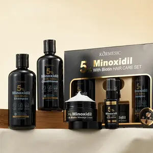 KORMESIC 5% Minoxidil for Men, Minoxidil for Women Hair GrowthTreatment, Hair Growth System, Beard Growth 4Pcs Hair Care Set, Biotin & Castor OilEnriched,Strengthens Weak Roots, Repairs Thinning Hair