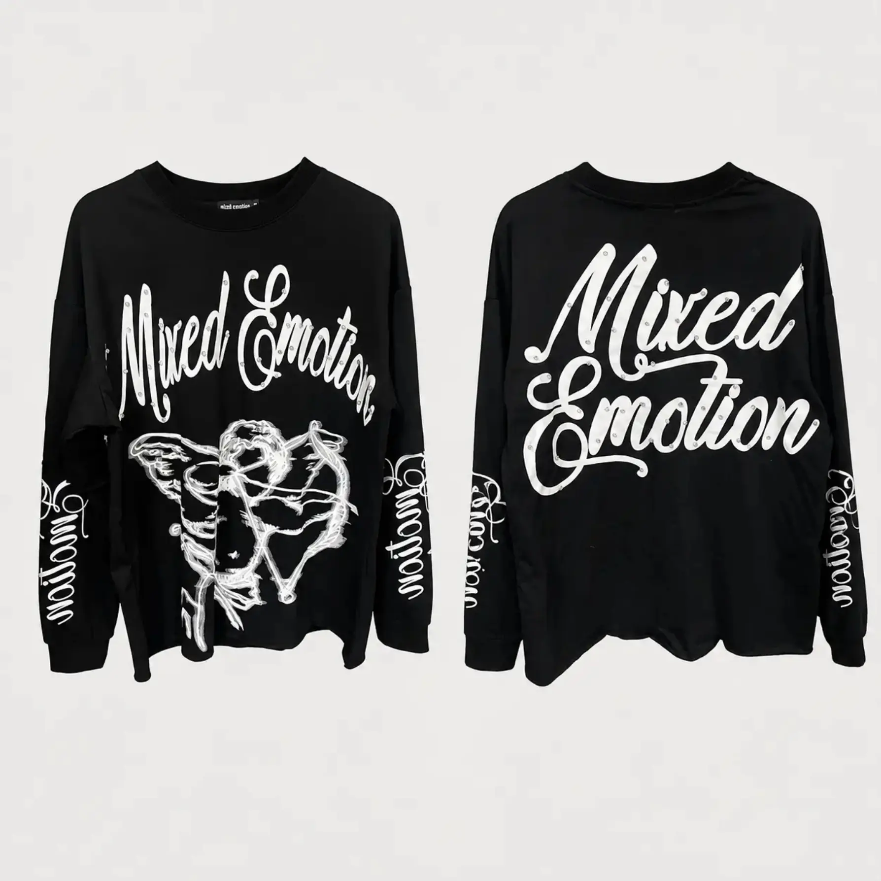 MIXED EMOTION Red Rhinestone Graphic Zip Up Hoodie 100% Cotton Loose Oversized Y2K Hip Hop Gothic Crew Hooded Sweatshirt Autumn Winter Casual Streetwear Jacket Top Men Women Unisex,back to school,back to school haul