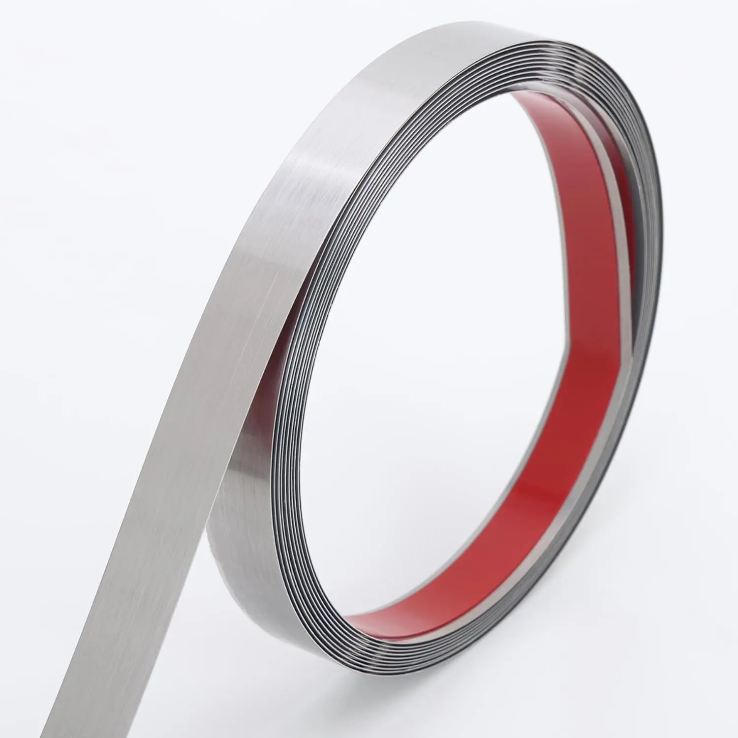 Peel and Stick Metal Molding Trim, Self-Adhesive Stainless Steel for Wall, Fireplace, Mirror Edging and Craft Decoration (Brushed , 20ft x 0.6in)