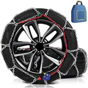 Auto-Tightening Snow Chains, 1-Minute Quick Install Tire Chains for /SUVs/, 4.5MM Heavy-Duty  Traction, Set of 2