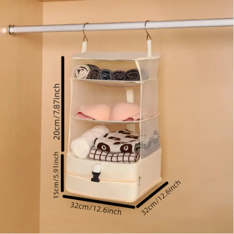 Large Capacity Travel Storage Bag, 1 Count Hanging Clothes Underwear Storage Bag, Multifunctional Storage Organizer for Bedroom Wardrobe, Hangable