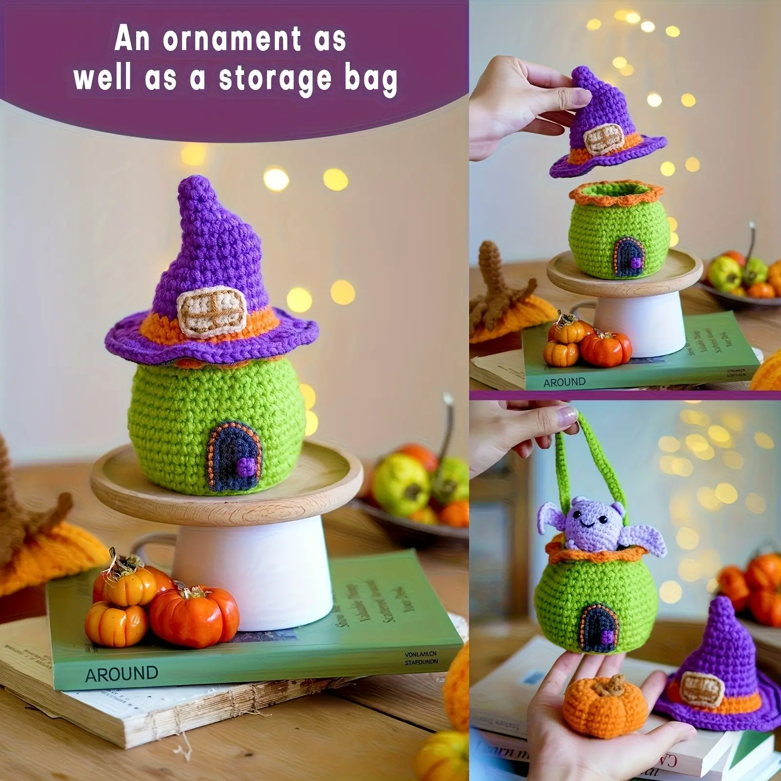 Beginner Crochet Kit with Step-By-Step Video Tutorial, Complete Crochet Starter Set, Magic House Pumpkin Crochet Kit, Ideal for Learning and Crafting