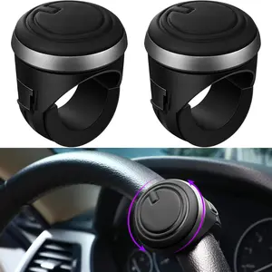 Spinner Knobs Steering Wheel Buddy 360 Degrees Rotation Suicide Knobs for Steering Wheel with Silicone Surface and Metal Bearings for Driving Turning Car Truck Boat (2 counts)