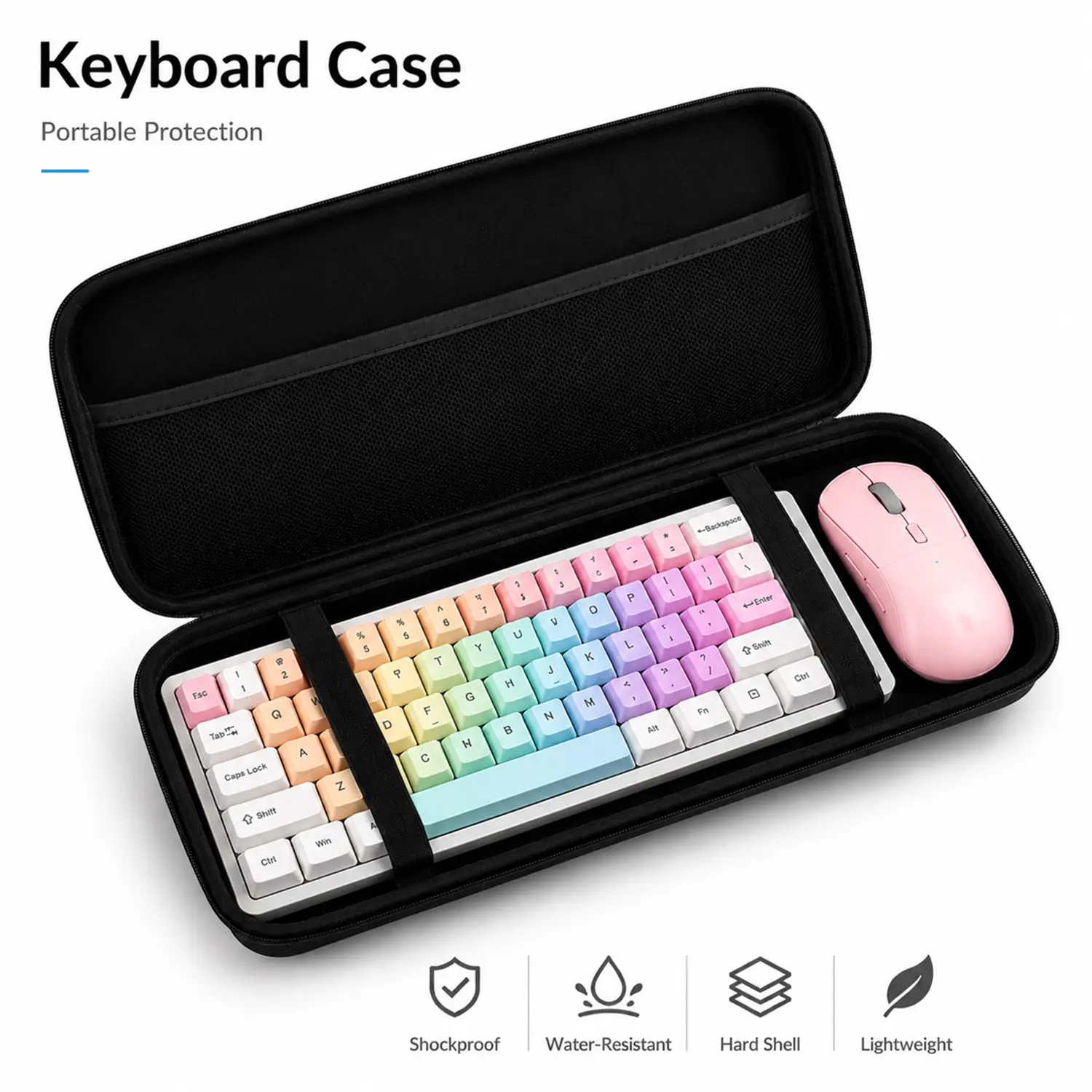 Hard Shell Keyboard Case for 61 Key to Full Size Mechanical Keyboard, Portable Travel Bag,Waterproof Protective Carrying Case