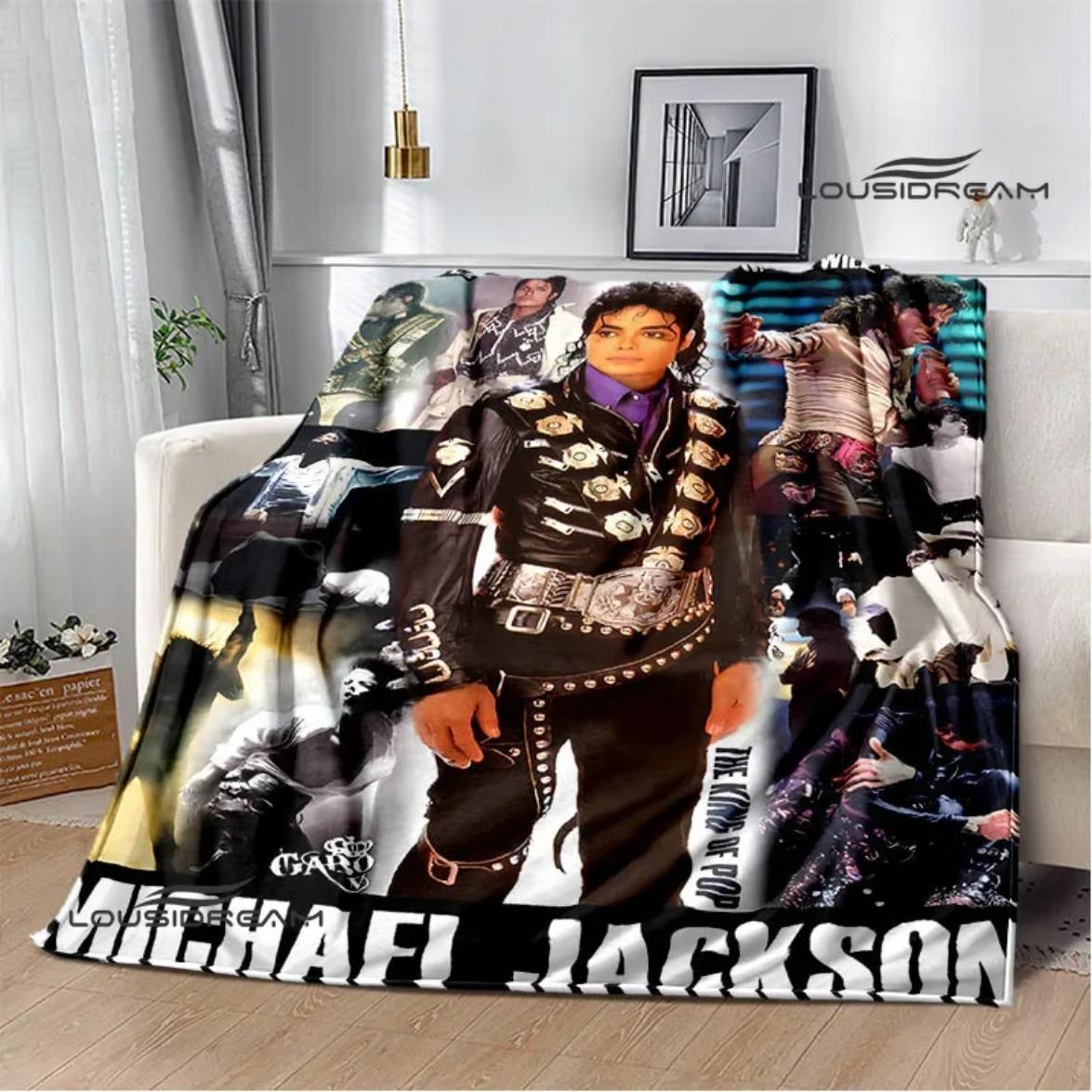 Michael Jackson retro Print blankets Picnic blanket Flannel blanket Soft Cozy Blanket Travel Blankets bed linings Birthday Gift
