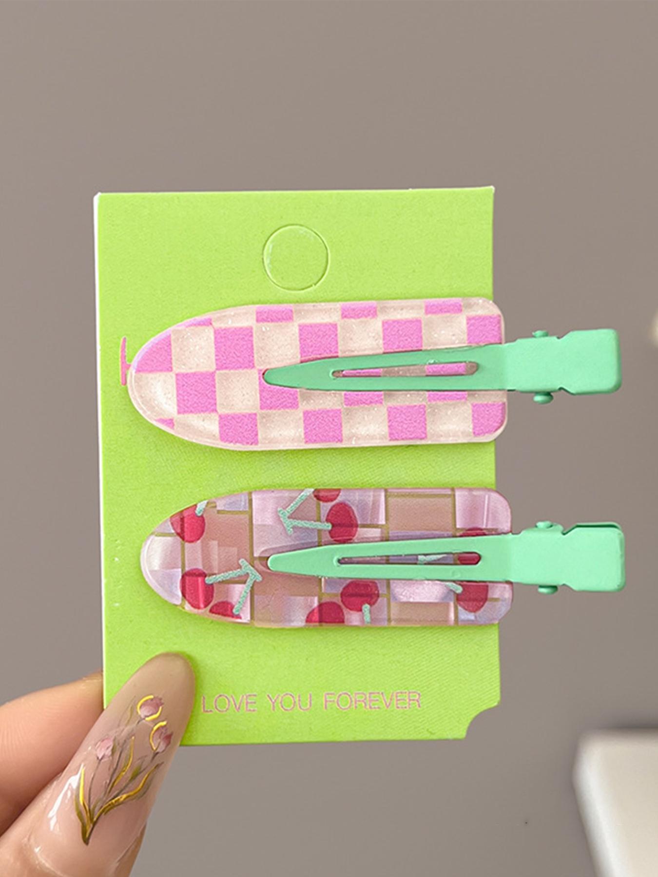 Dopamine Colorful Hair Clips Set, Cute Grape Design, Side Clip & Splitter, Fashion Accessories for Women, Daily Use