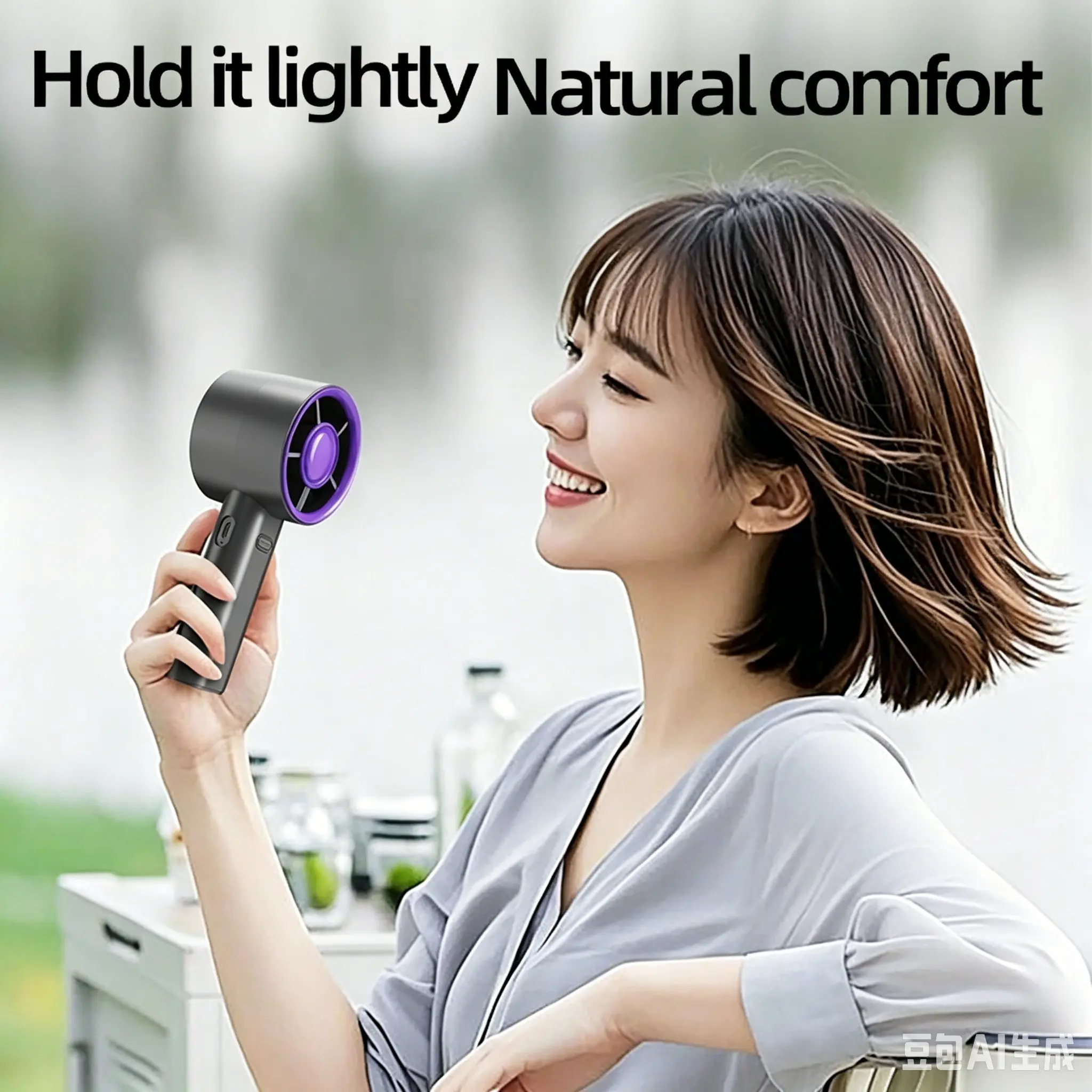 Handheld Portable Turbine Fan, USB Rechargeable Mini Pocket Fan, 3 Speeds, Ideal for Travel, Outdoor, Home, Office, Durable Personal Fan