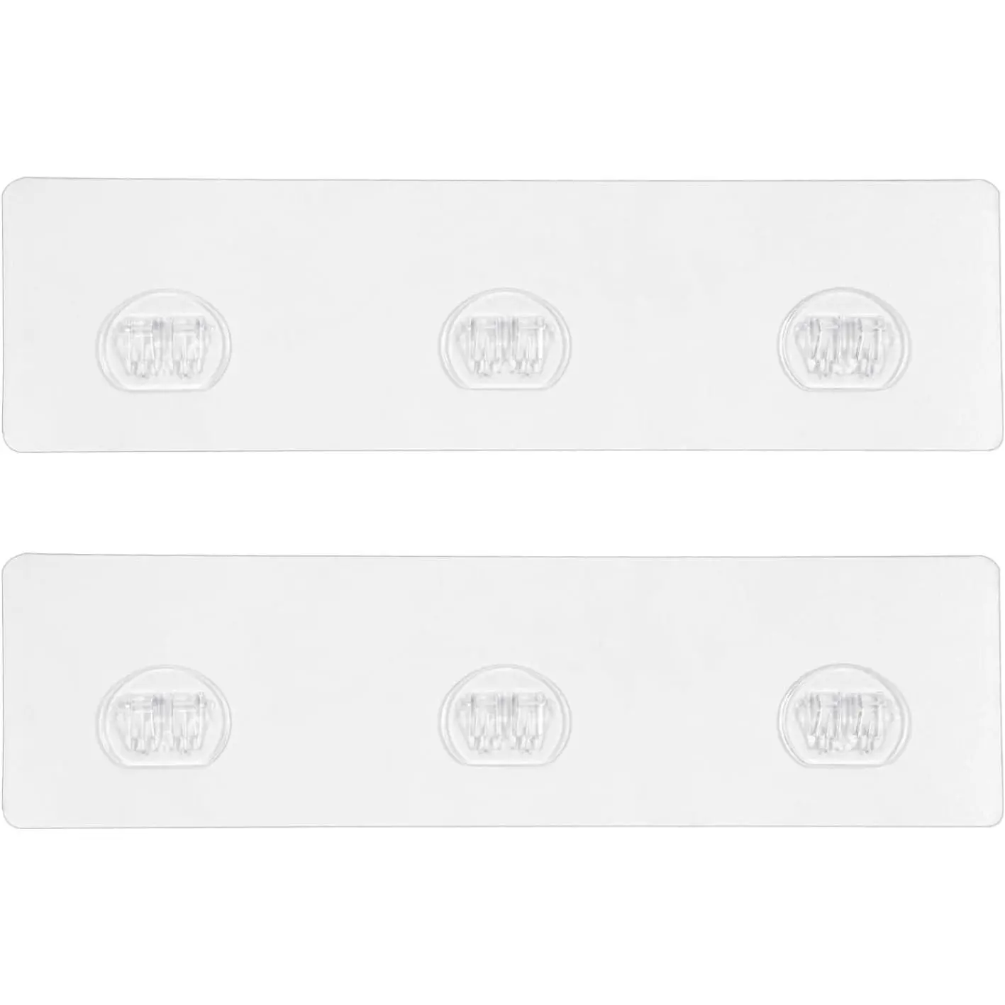2 Pack Shower  Adhesive , Shower Shelf  Adhesive Hooks, No Drilling, Transparent  Strips for Bathroom Shelves & Kitchen Racks