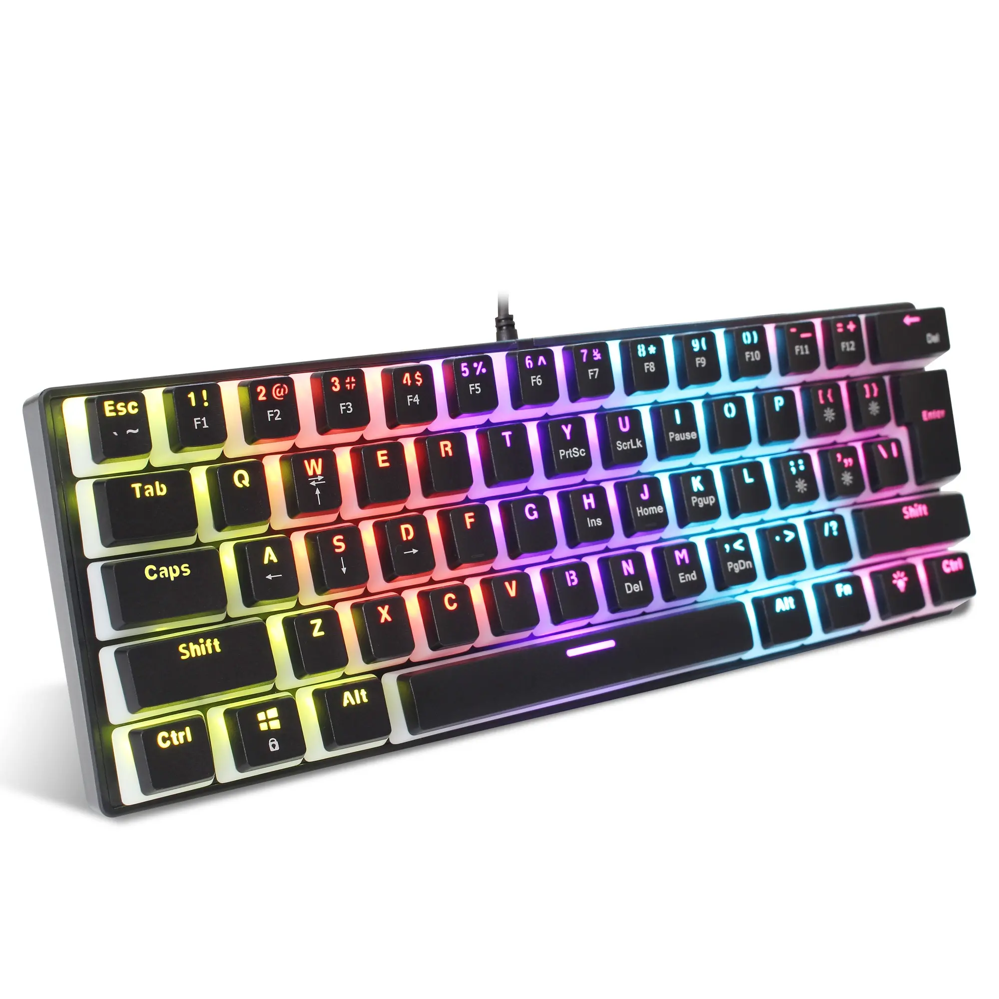 Hxsj-L700 Wired Mechanical Keyboard, Blue Switch Backlit Keyboard, Ideal for Gaming and Office Use, Durable Design for Daily Tasks, PC Gaming Keyboard