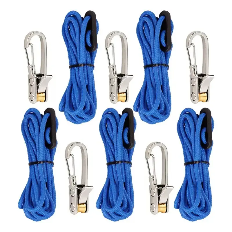 Rope Tightening Tool with Durable Alloy Clip Hook, Adjustable Rope for Outdoor Enthusiasts, Ideal for Tent Setup, Rain Cover, Hammock Installation