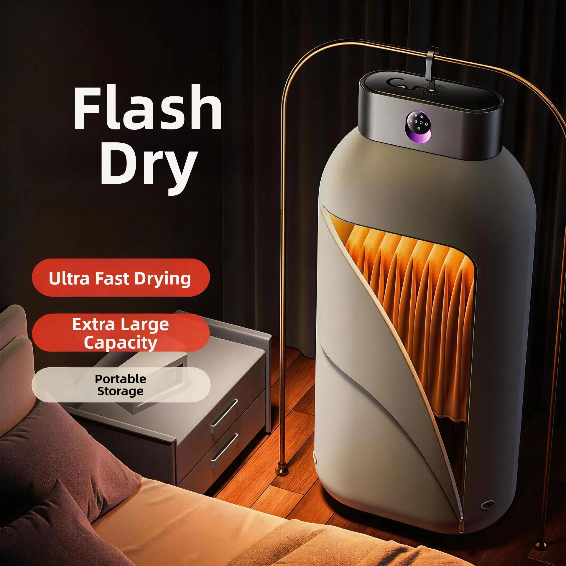 2026 New Model Compact Laundry Dryer for Home Use, Foldable Portable Small Dryer for Baby Clothes, Easy-to-Assemble, Ideal for Frequent Business Travelers & Dorm Dwellers, Fits Daily Indoor Laundry & Outdoor Trips