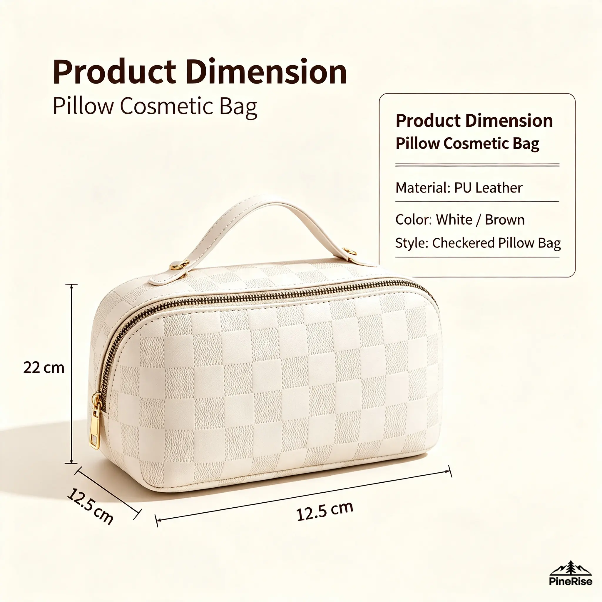 Plaid Pillow Shaped Makeup Bag Aesthetic Portable Large Capacity Waterproof Toiletry Bag Lightweight Cosmetic Storage Organizer For Outdoor Camping Travel Daily Commute Skincare And Makeup Storage