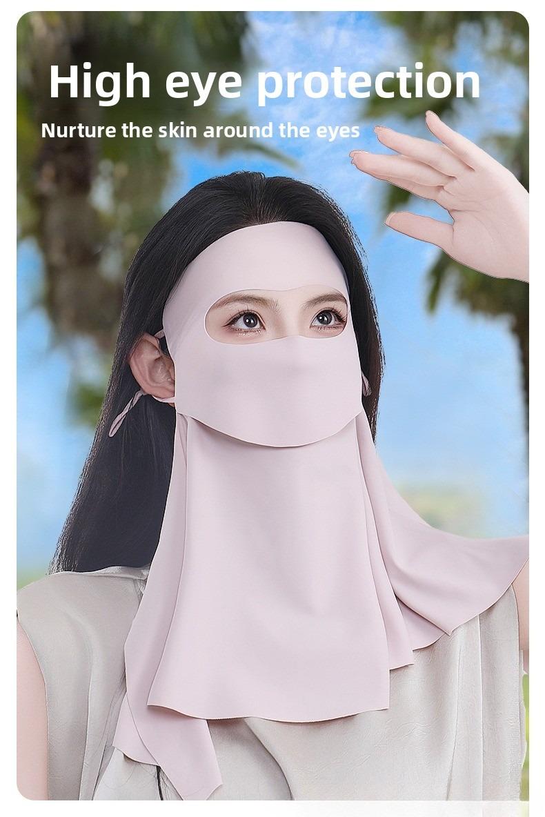 Summer Drinkable Facekini — Full-Face Sun Protection Mask with Neck Guard, UV Blocking, Windproof, Cycling