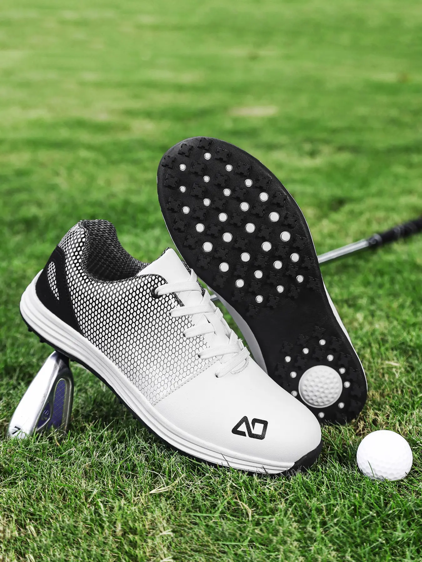 Men's Golf Shoes 2026 New Model, All-Season Leather, Waterproof Oil-Resistant, Anti-Slip, Comfortable, Size 46, Professional Training Golf Casual Shoes