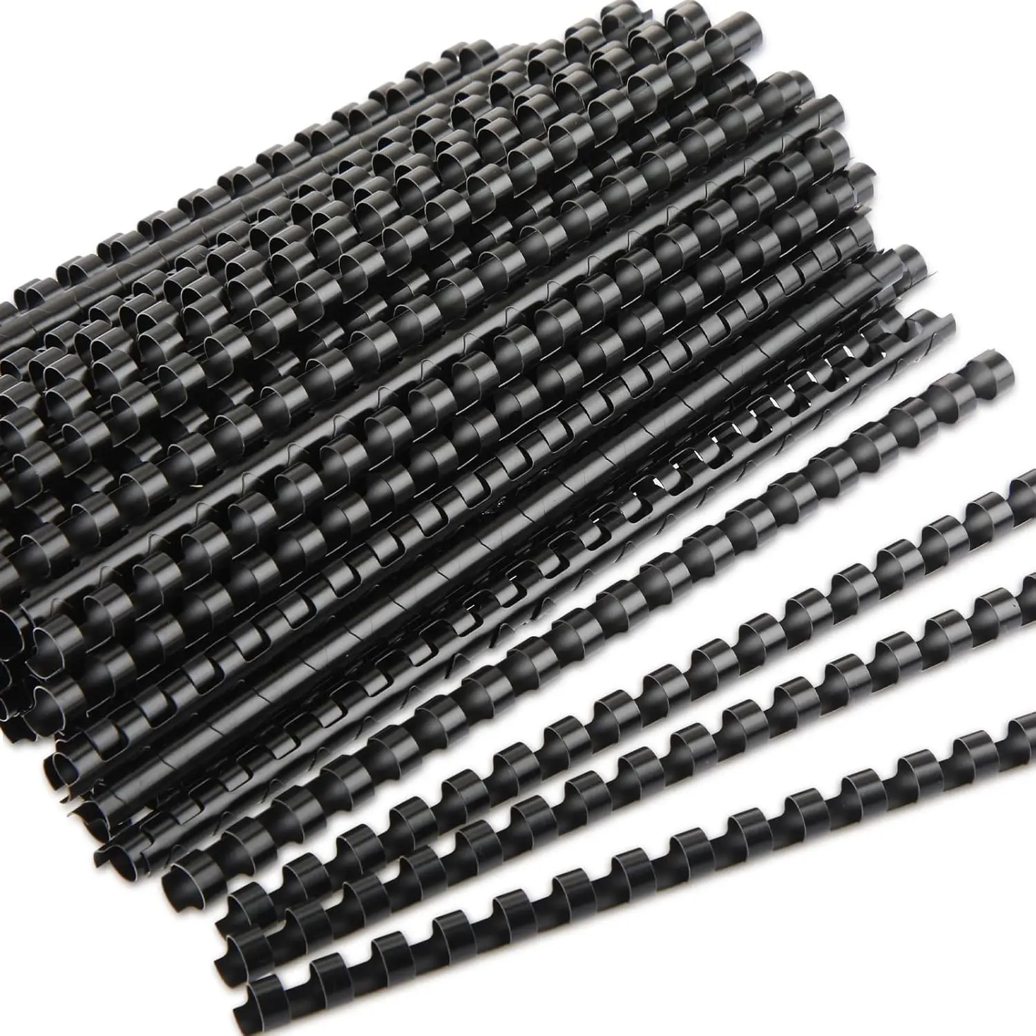 Black Plastic Binding Combs - 3/8-Inch, 300 Pcs Bulk Pack, 19-Ring Spines for Letter-Size Notebooks, Calendars