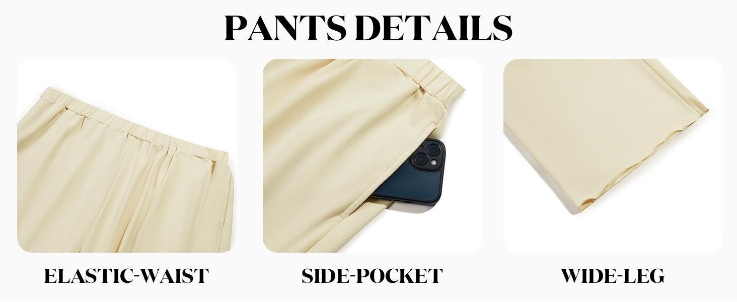 Imily Bela 【L-5XL】Women's Plus Size 2 Piece Outfits 3/4 Batwing Sleeve Capelet Crew Neck Pullover Top Wide Leg Pants Lounge Set