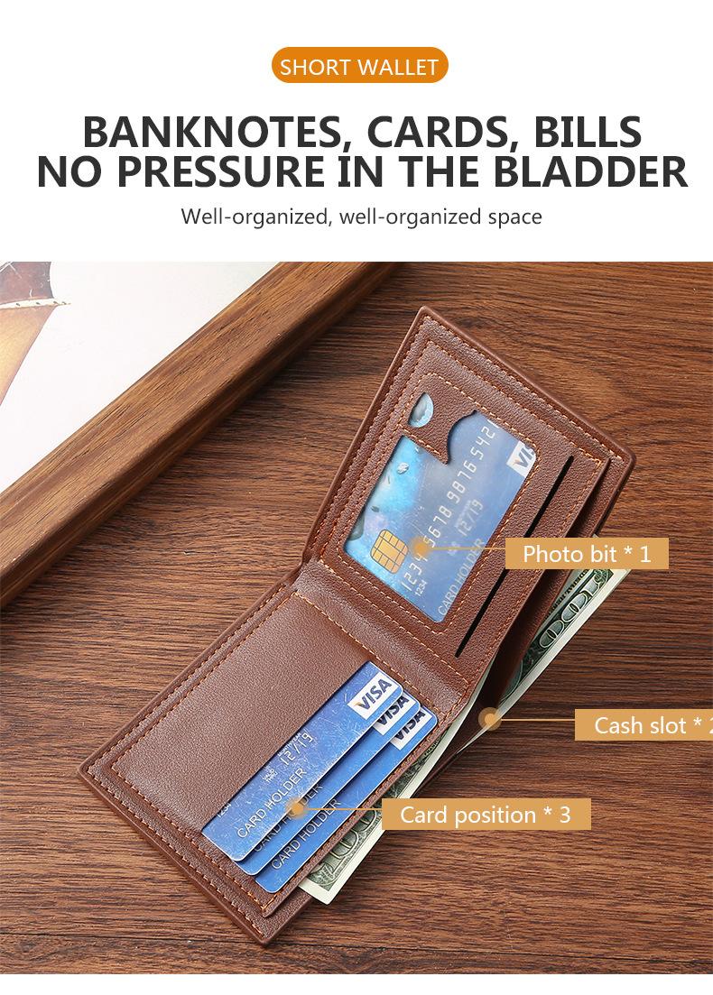 PU coin wallet, card bag, men's wallet, short style, trendy print