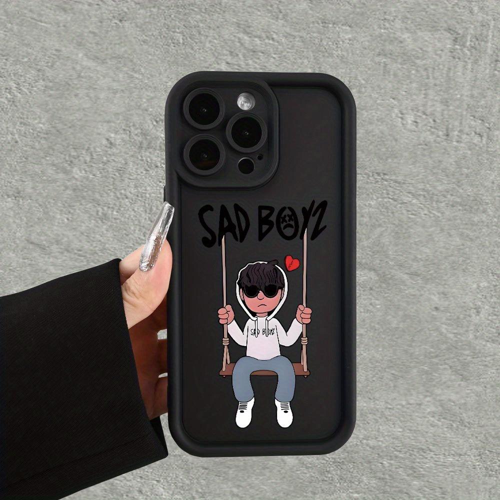 A matte phone case with a sad boy pattern, suitable for iPhone 17 Air/16 Plus/15 Pro Max/14 Pro/13/12/11/XS Max/X phone case, the best choice for holiday gifts to family, friends, lovers, or boyfriends TY411