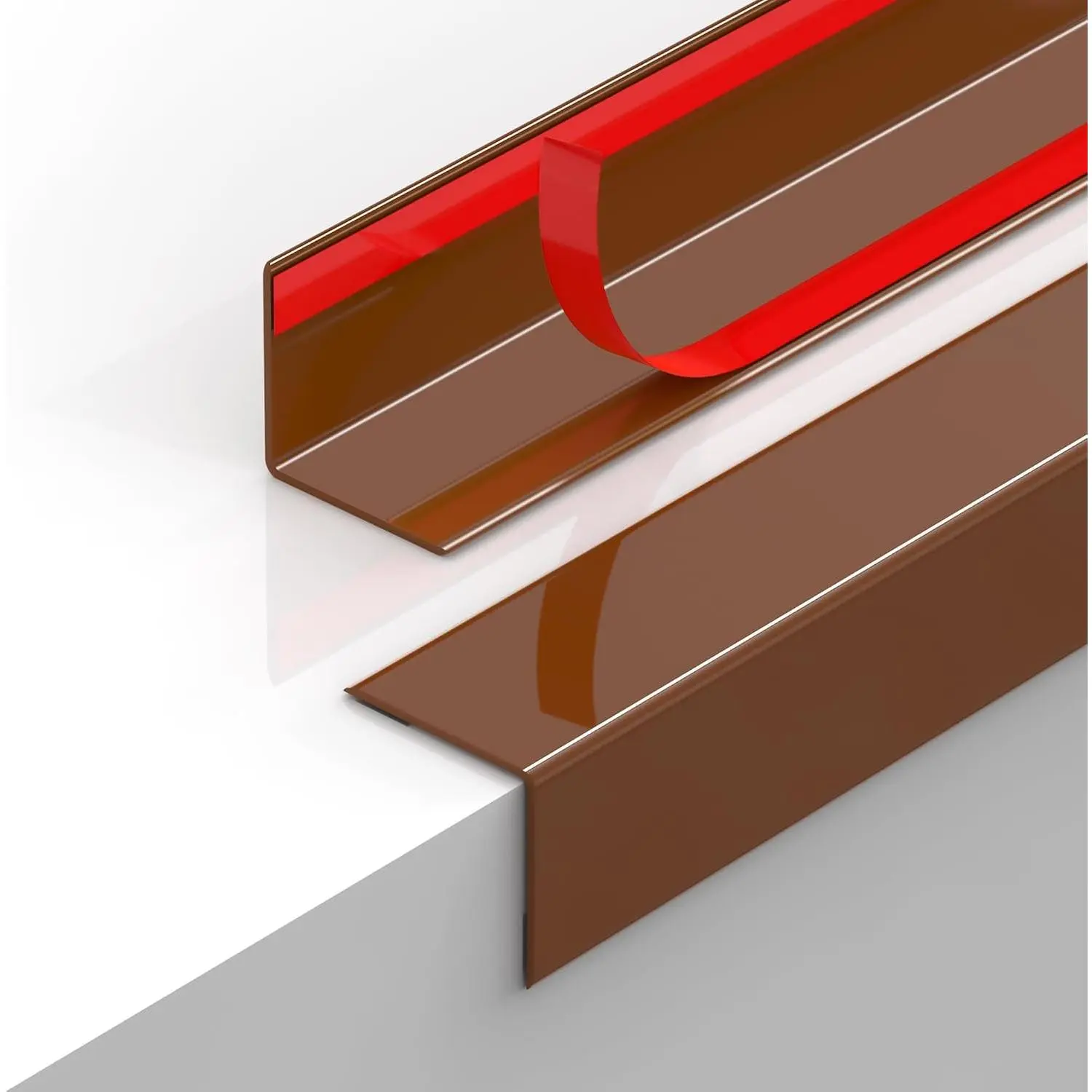 2PCS Wall Corner Protectors Guards - Self Adhesive Corner Protector & Corner Guards for Walls Edge Protection, Easy to Apply - No Tools Needed(Brown, 31.5"x1.18")