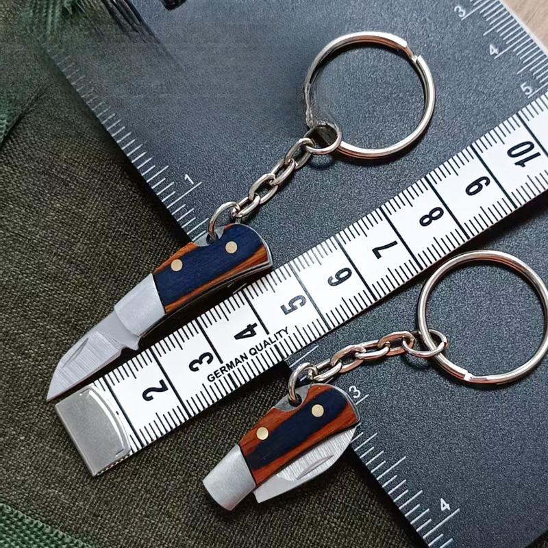 Mini Folding Knife Set, Stainless Steel Blade, Wooden Handle, Portable Edc Tool, Perfect Gift Idea, Creative Design, Folding Pocket Knives