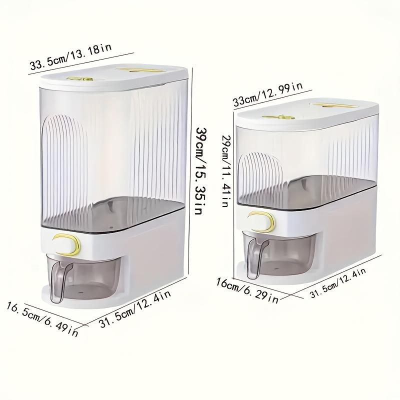 GHQ Rice Dispenser with Measuring Cup & Time Scale - 11.02LB/22.05LB Dustproof Stackable Food-Safe Plastic Container, Dry Grains Storage Solution for Dust-Free Grains, Clutter-Free Kitchen Freshness, Kitchen Gadget Organizer GHQ Rice Dispenser with Measuring Cup & Time Scale - 11.02LB/22.05LB Dustproof Stackable Food-Safe Plastic Container, Dry Grains Storage Solution for Dust-Free Grains, Clutter-Free Kitchen Freshness, Kitchen Gadget Organizer